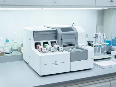 Coagulation analyzer with reagent cartridges